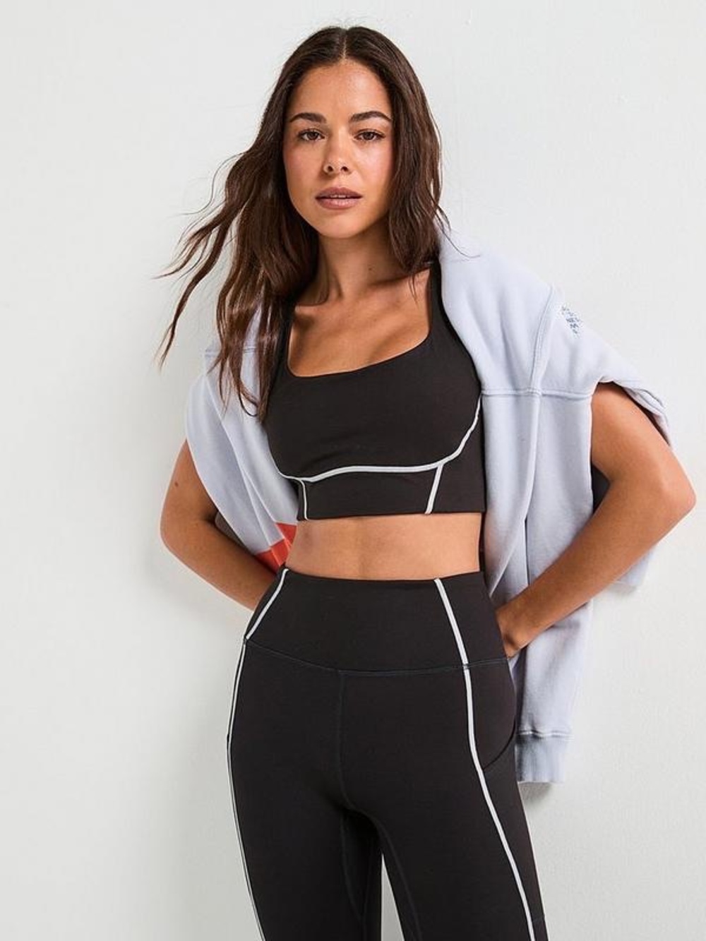 FP Movement size large  Contrast-Trim Sports Bra and  Legging Set